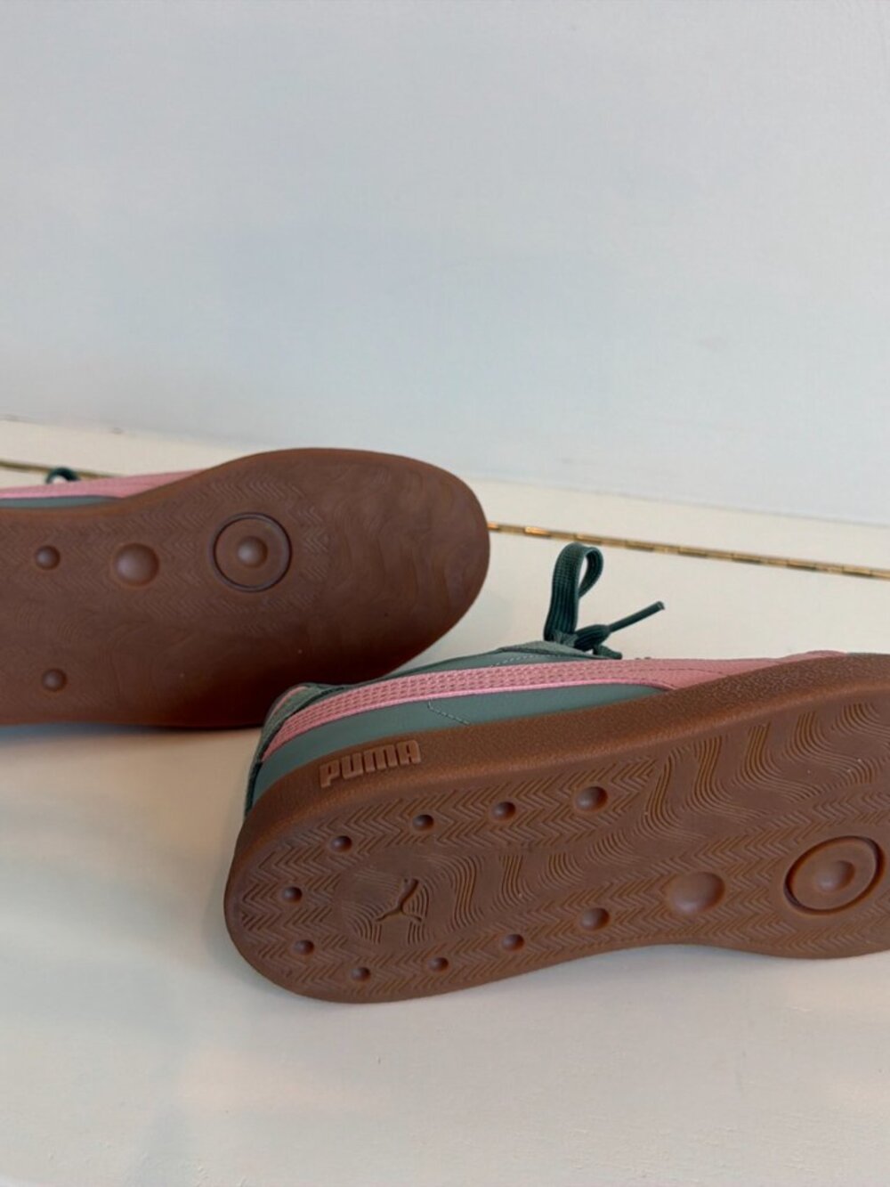 PUMA Club II Era Sneakers | Sage Green & Pink | Gum Sole | Women's 6.5 - Picture 3 of 5